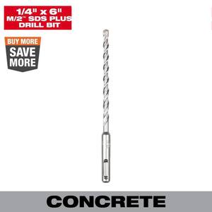 1/4 in. x 6 in. 2-Cutter SDS-PLUS Carbide Drill Bit