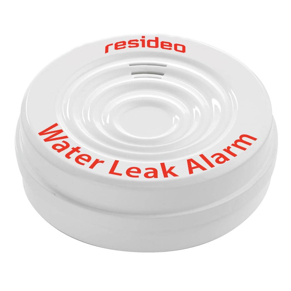 White Battery-Powered Adjustable Water Leak Sensor Alarm
