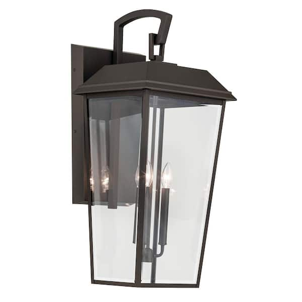 KICHLER Mathus 30.25 in. 3-Light Olde Bronze Traditional Outdoor ...