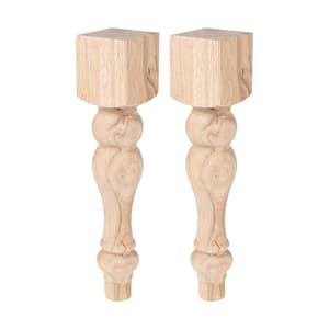 16 in. x 3-3/4 in. Unfinished North American Unfinished Hardwood Farmhouse Leg (Pack of 2)
