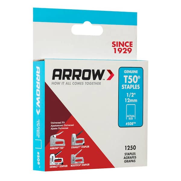 Arrow Heavy Duty Staples 1/2" 1,000 Box 608  USA made Arrow Brand 