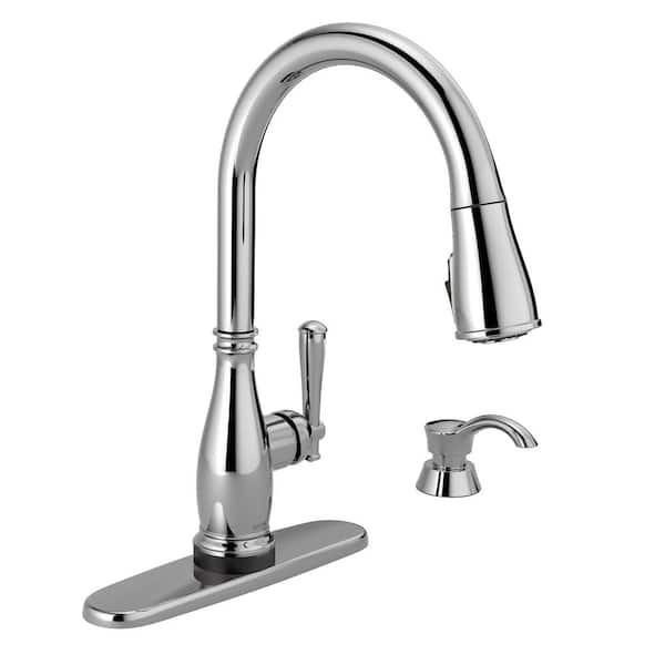 Delta Charmaine Single-Handle Pull-Down Sprayer Kitchen Faucet with Touch2O and ShieldSpray Technologies in Chrome