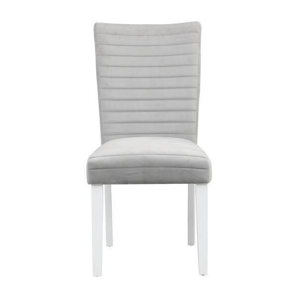 早割 リフト券 Furniture Acme Elizaveta Chairs Side Upholstery Velvet Gray 椅子