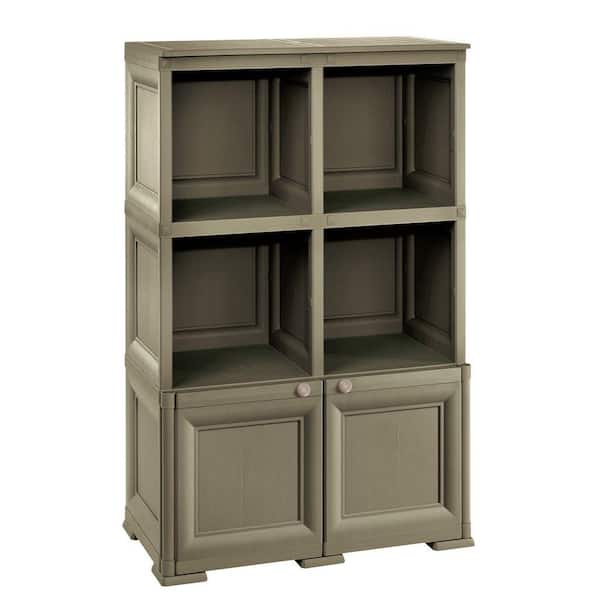49.2 in. H x 31.1 in. W x 17.5 in. D Resin Base Freestanding Cabinet with 4-Cube