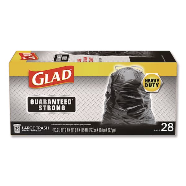 Drawstring Large Trash Bags, 30 gal, 1.05 mil, 30