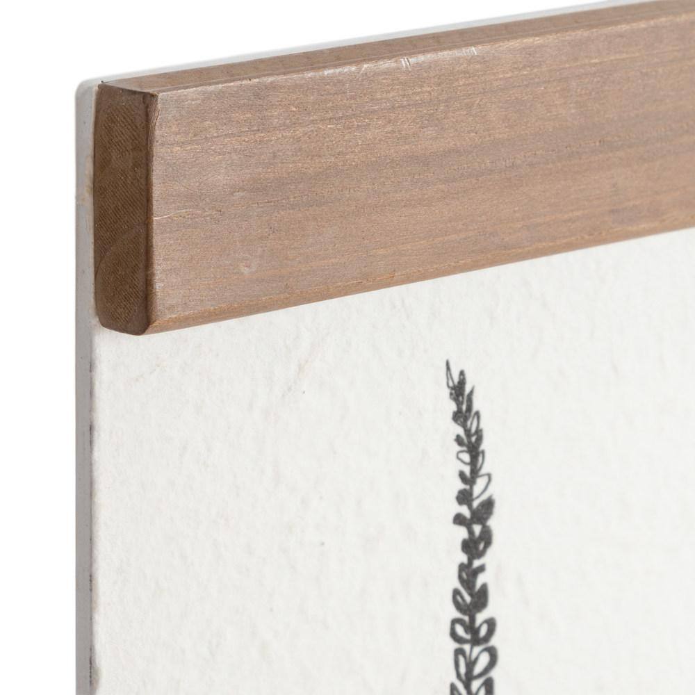 Lory Rustic Brown Botanical Art Set with Wooden Headers, 12" x 24"