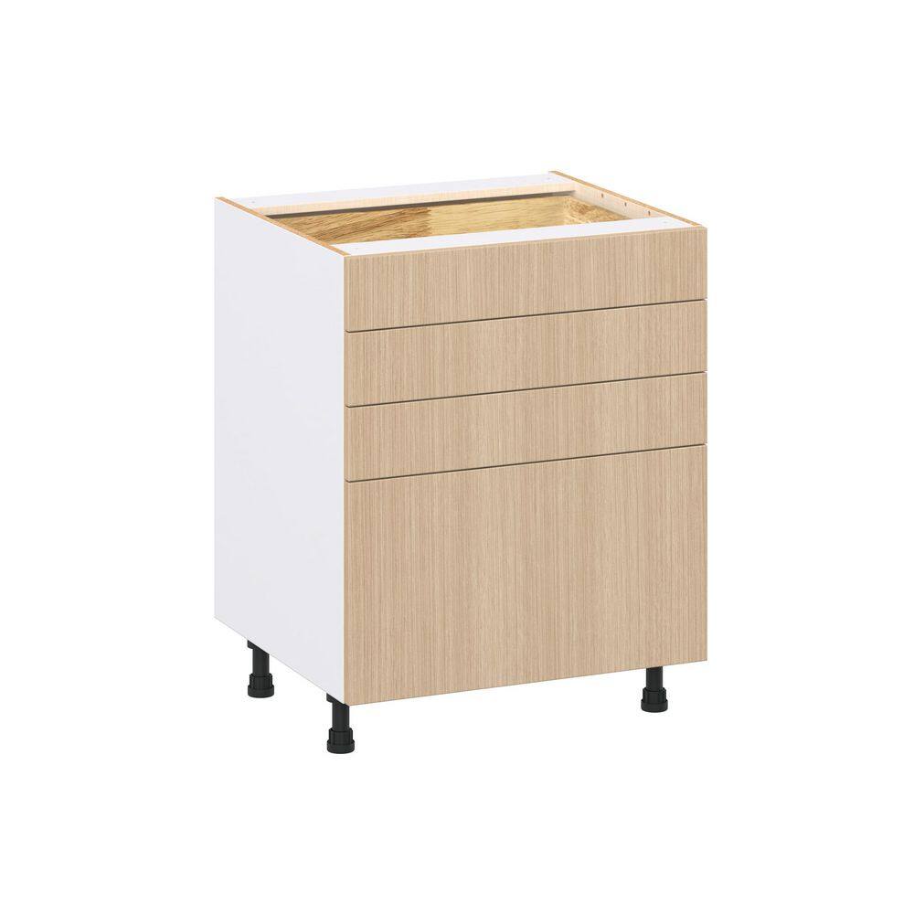 Timberline 27 in. W x 24.5 in. D x 34.5 in. H Assembled Shaker Drawer Base Kitchen Cabinet in Mojavi Oak with 4-Drawers price history on PriceWatchPro