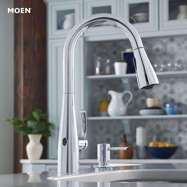 Essie Touchless Single-Handle Pull-Down Sprayer Kitchen Faucet with MotionSense Wave and Power Clean in Chrome