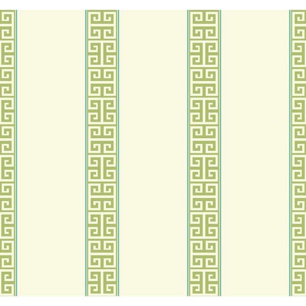 York Wallcoverings Greek Key Stripe Paper Strippable Roll (Covers 60.75 sq. ft.)