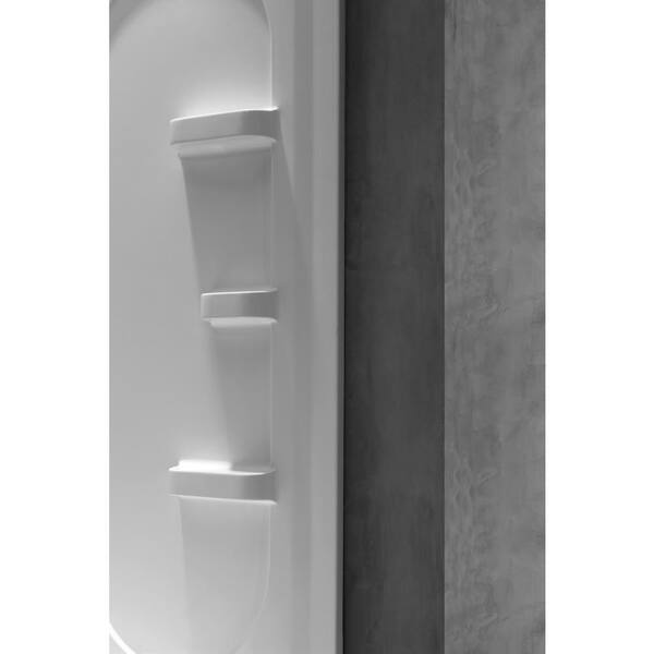 Anzzi Sharman 36 x 36 x 74 2-Piece DIY Friendly Corner Shower Surround in White - SW-AZ8073