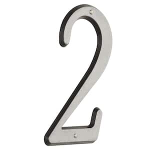 4 in. Plastic Reflective Nail-On House Number 2