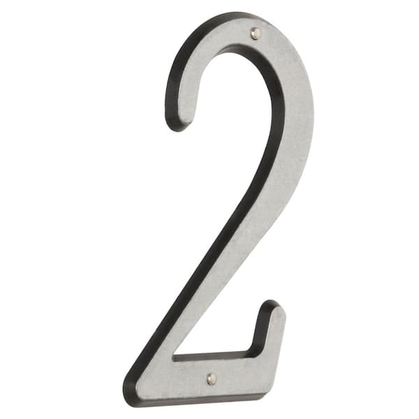 Everbilt 4 in. Plastic Reflective Nail-On House Number 2