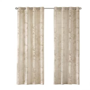 Kauna Natural Polyester 50 in. W x 63 in. L Grommet Sheer Curtain (Single Panel)