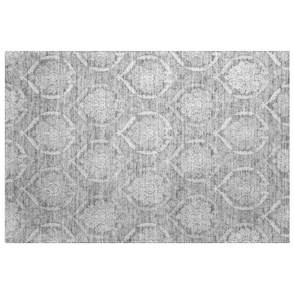 Dream Shag Premium Machine Washable Abstract ADS810 Gray 3 ft. x 4 ft. Area Rug