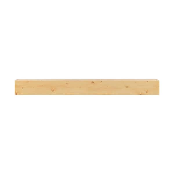 Fireplace Mantel, 60 in. x 8 in. x 6 in. Decorative Wall Shelf, Natural Wood Mantel for Over Fireplace, Rustic Natural