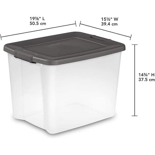 Sterilite 66 Qt. Clear Plastic Latch Box, Blue Latches with Clear Lid, 1 ct