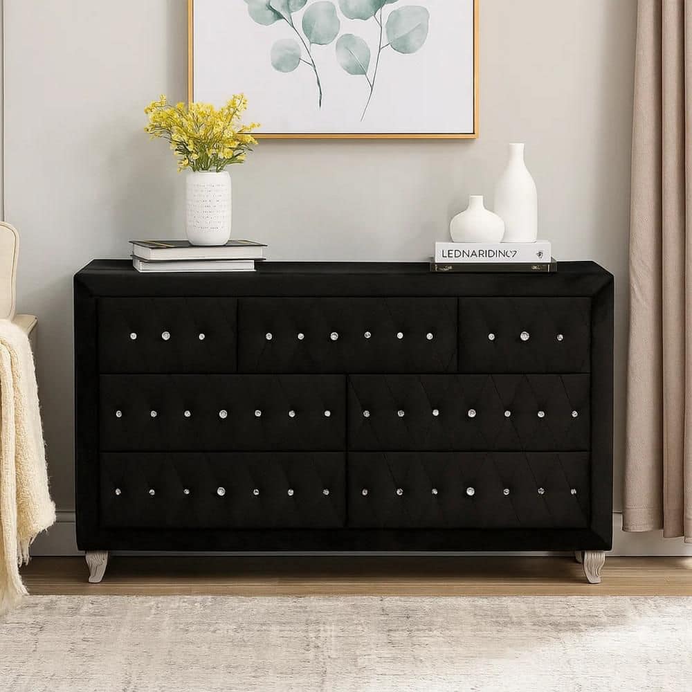 Rea Black 7-Drawer 17.5 in. Dresser without Mirror price history on PriceWatchPro