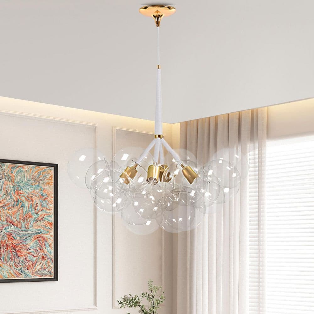 Bubble chandelier ゴールド LED対応 HUOKU Alma 4-Light 22.8 in.W Gold Bubble Chandelier with White