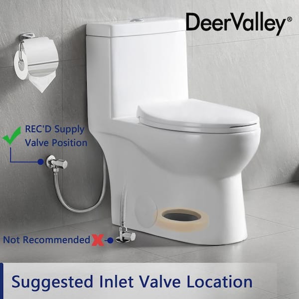 DeerValley Dv-1f026 Ally Dual Flush Elongated One-Piece Standard-Size Toilet (Seat Included)