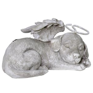 Solar Sleeping Dog Angel Garden Statue