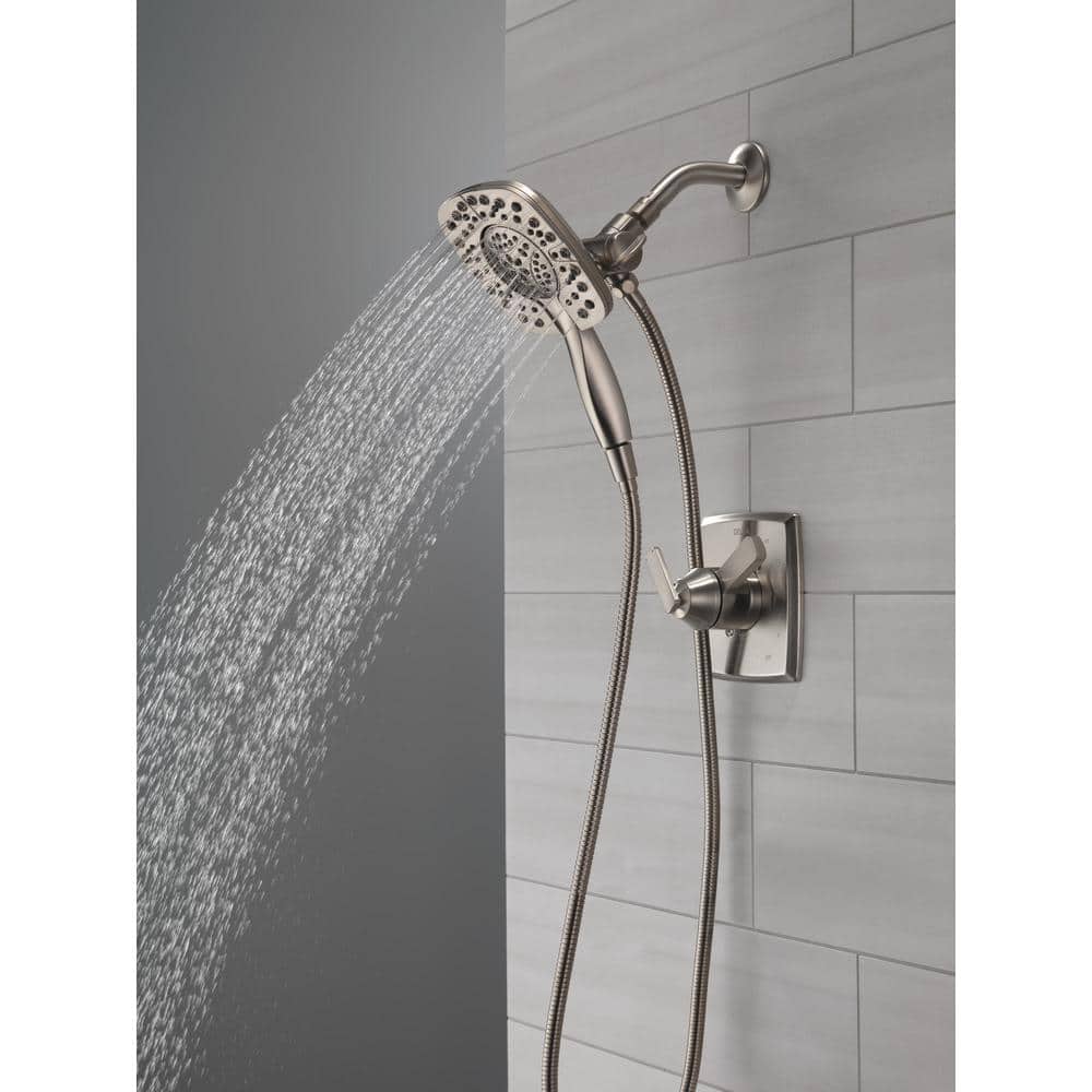 Stainless Steel Square Dual Shower Head with Handheld Spray