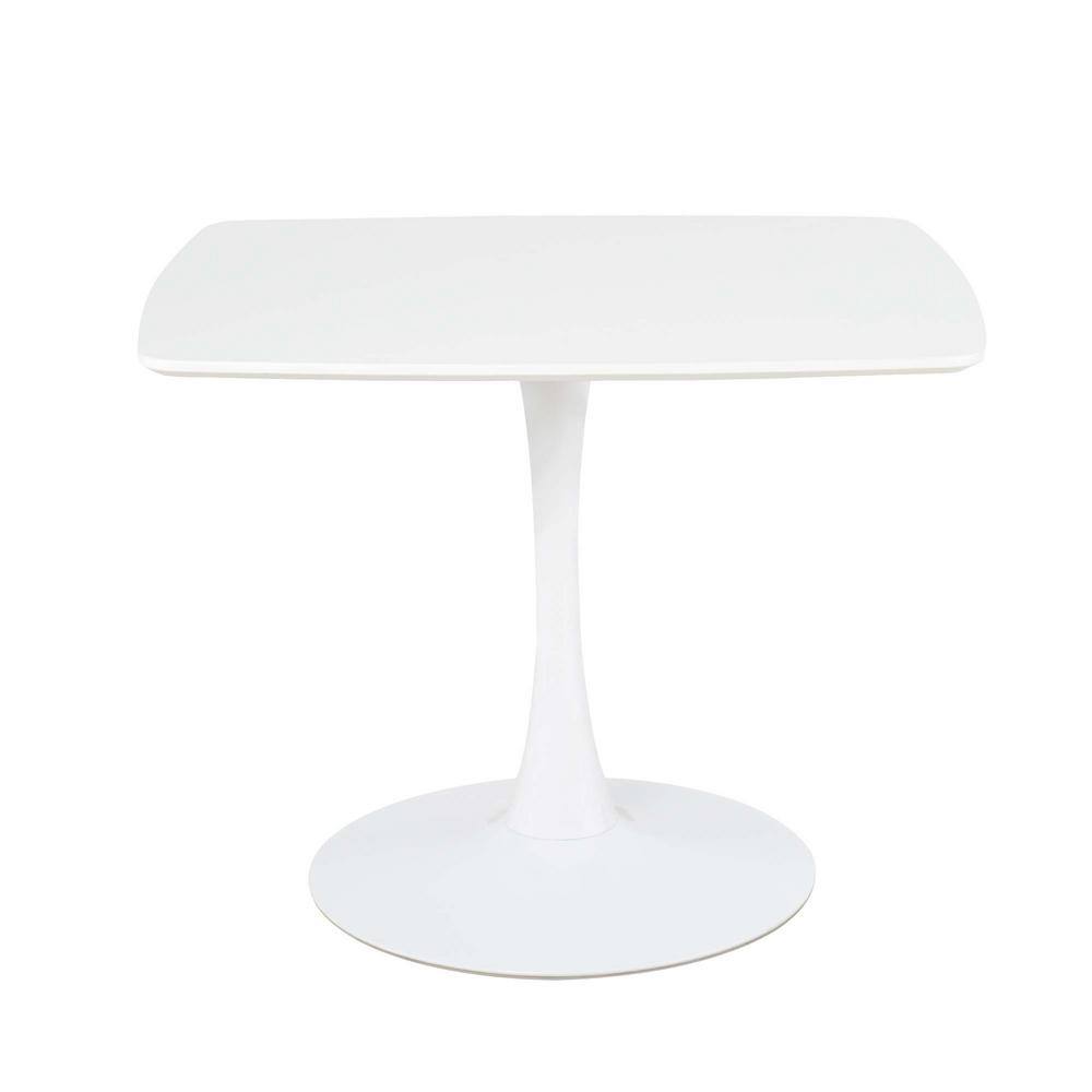 31.5 in. Metal Outdoor Coffee Table Light Luxury and Simple Style with Whit