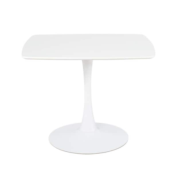 Unbranded 31.5 in. Metal Outdoor Coffee Table Light Luxury and Simple Style with White Top in White