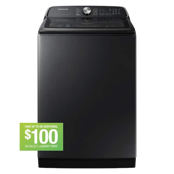 Samsung 5.5 cu.ft. Extra-Large Capacity Smart Top Load Washer with Super Speed in Brushed Black