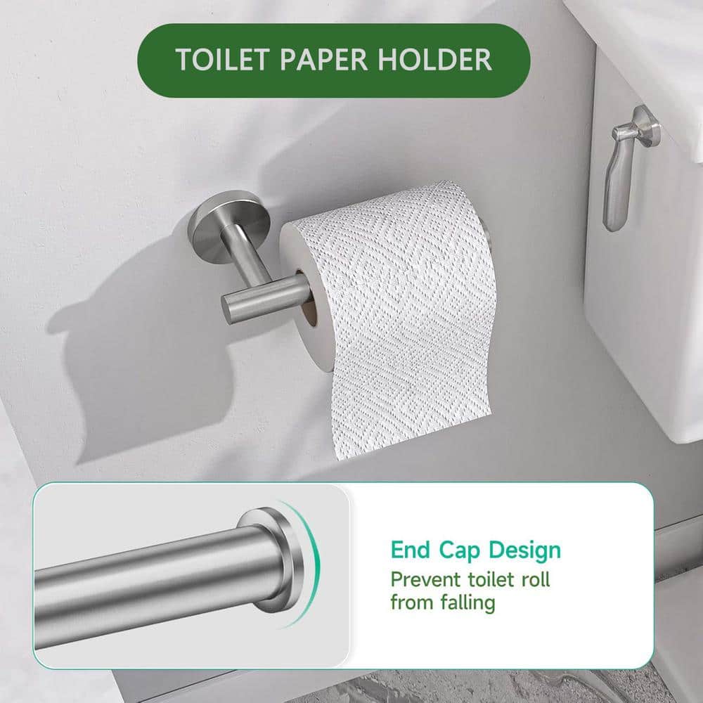 Brushed Nickel 4-Piece Stainless Steel Bathroom Hardware Set