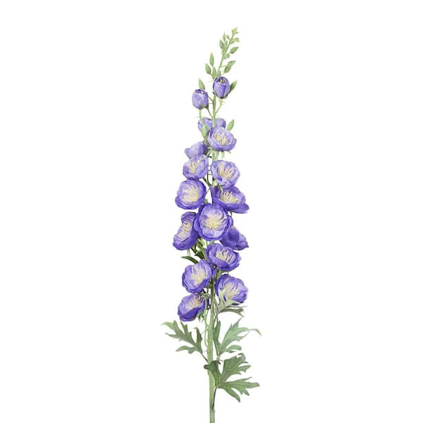 36 in. Purple Artificial Hybrid Delphinium Flower Stem Spray (Set of 2)