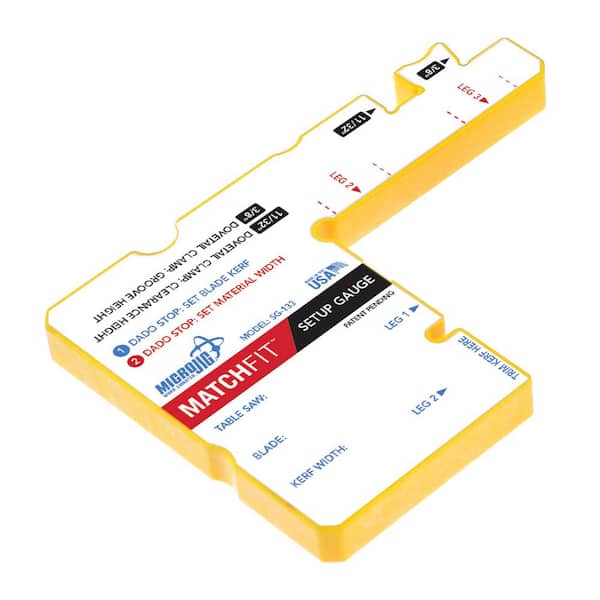 MATCHFIT Setup Gauge for Dado Stop and Dovetail Clamps-Precise Dado Width, Blade Height, and Router Bit Depth Tool