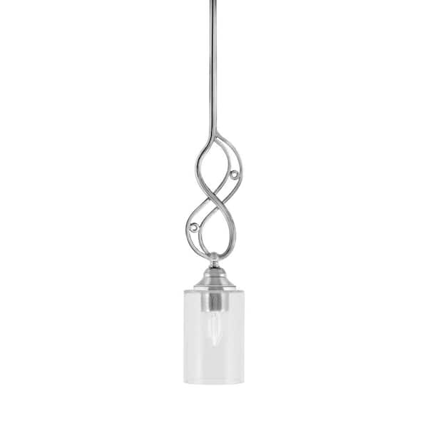 Unbranded Revell 100-Watt 1-Light Chrome Stem Mini Pendant Light with Clear Bubble Glass Shade and Light Bulb Not Included