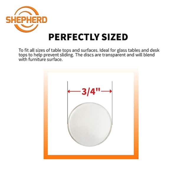 3/4 in. Clear Vinyl Non-Adhesive Discs for Glass Surfaces (10 per Pack) 3/4 in. Clear Vinyl Non-Adhesive Discs for Glass Surfaces (10 per Pack)