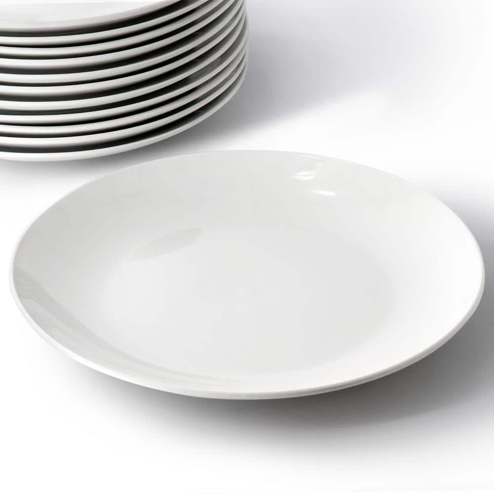 Classic White 8" Round Porcelain Salad/Dessert Plates Set