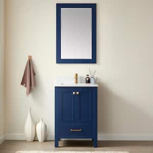 Shannon 24 in. W x 22 in. D 33.9 in. H Bath Vanity in Royal Blue with White Composite Stone Top