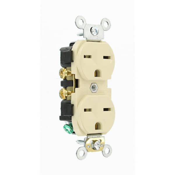 15 Amp 250 V NEMA 6-15R Duplex Outlet/Receptacle, Ivory (1-Pack) 5028-I