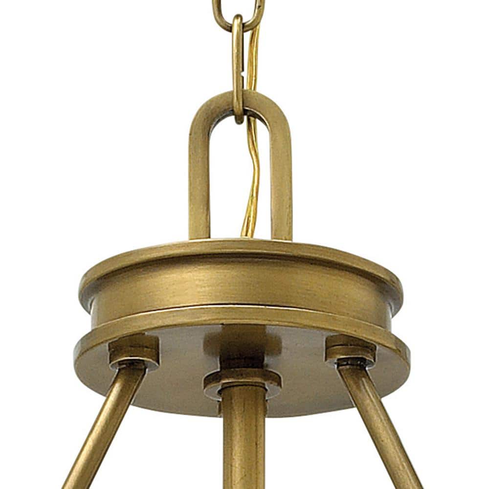 Heritage Brass and Glass Mid-Century Modern Pendant Light