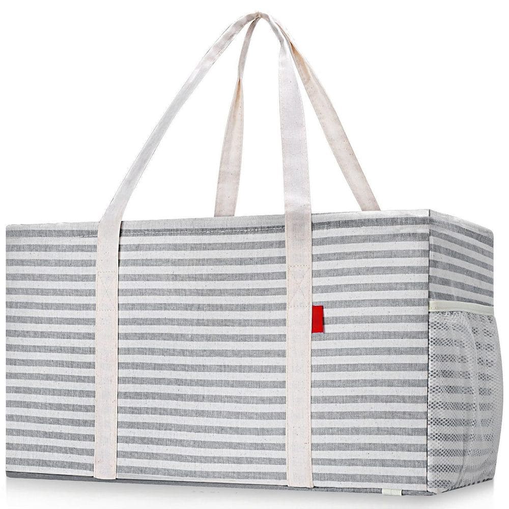 Standing Large Foldable Utility Rectangular Gray Reusable Grocery Bag with Metal Wire Frame and the Sides Rinforced price history on PriceWatchPro