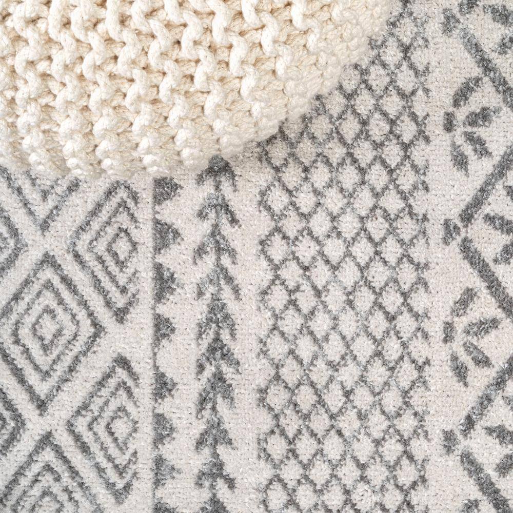 Athens Geometric Boho 5x8 Gray Synthetic Area Rug