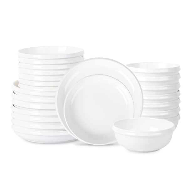 Verso 24-Piece White Porcelain Dinnerware Set (Service for 8)