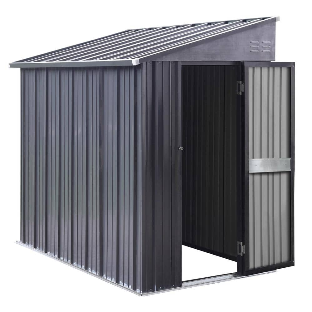 VEIKOUS 4 Ft. W X 6 Ft. D Metal Lean-to Shed Storage Shed 23 Sq. Ft. In ...