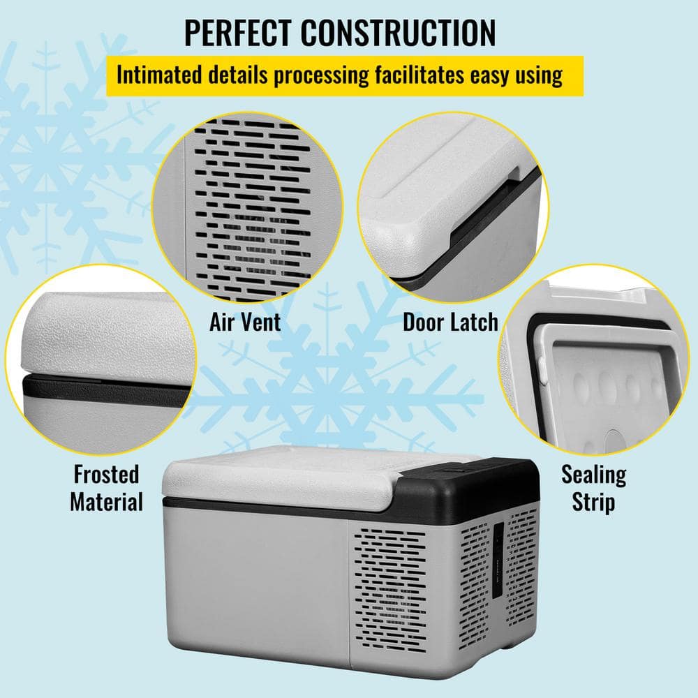 Compact Silver 10 Quart Portable RV Smart Freezer