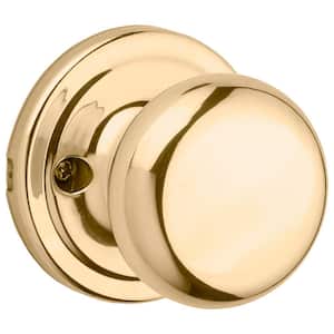 Juno Polished Brass Half-Dummy Door Knob with Microban Antimicrobial Technology