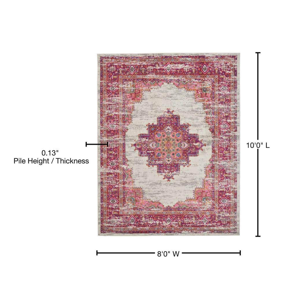 Ivory Elegance Synthetic 8' x 10' Reversible Geometric Rug
