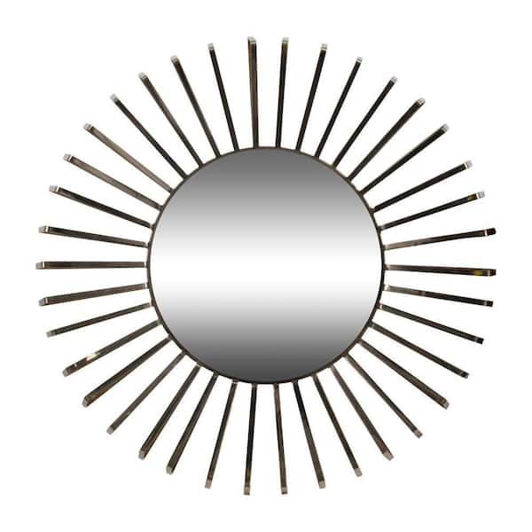 Liv & Skye Gold 36 in. W x 36 in. H Round Metal Burst Wall Mirror