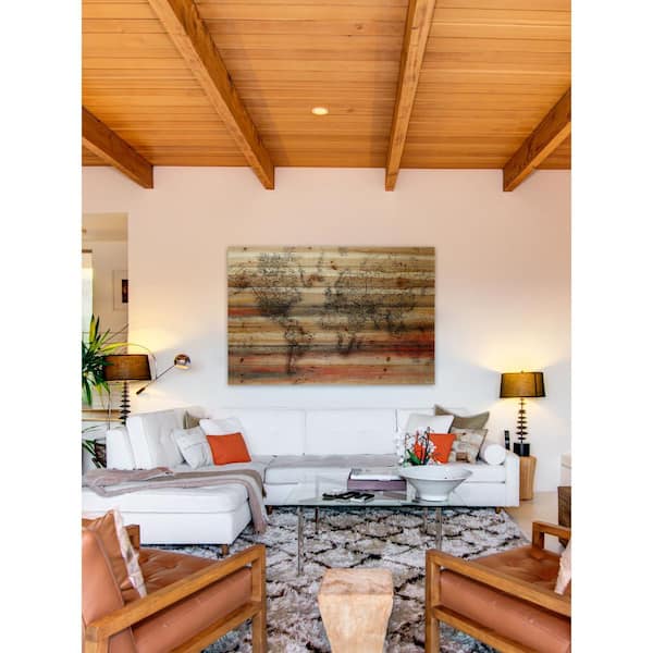 Unbranded 12 in. H x 18 in. W "Maailma" by Parvez Taj Printed Natural Pine Wood Wall Art