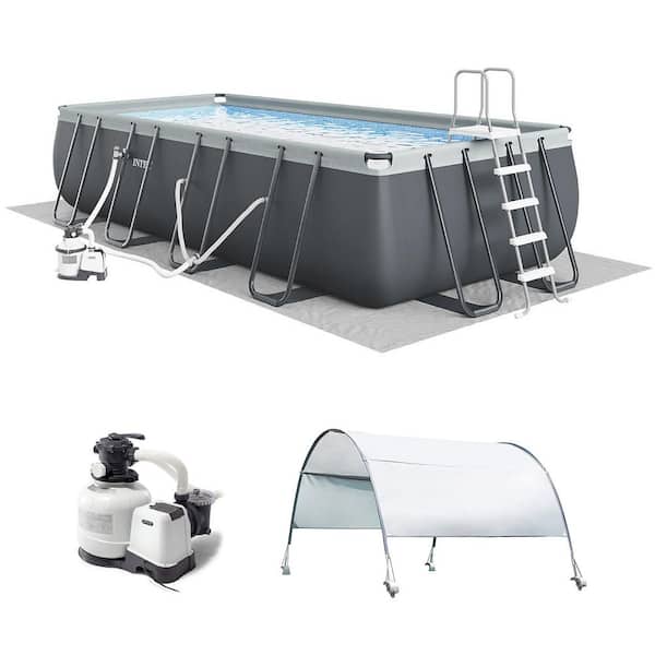 24 ft. x 12 ft. x 52 in. Rectangular Ultra XTR Metal Frame Pool with Canopy