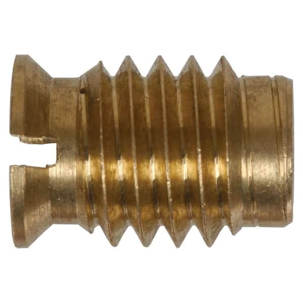 Hillman 3/8-16 Coarse Brass and Gold Steel Wood Insert Nuts (5-Pack) 880551  - The Home Depot