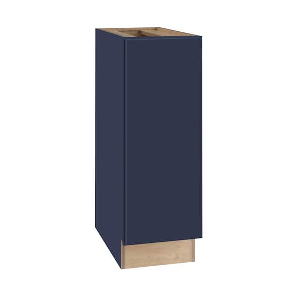 Hargrove 9 in. W x 24 in. D x 34.5 in. H Assembled Plywood Full Height Door Base Kitchen Cabinet in Vessel Blue Right