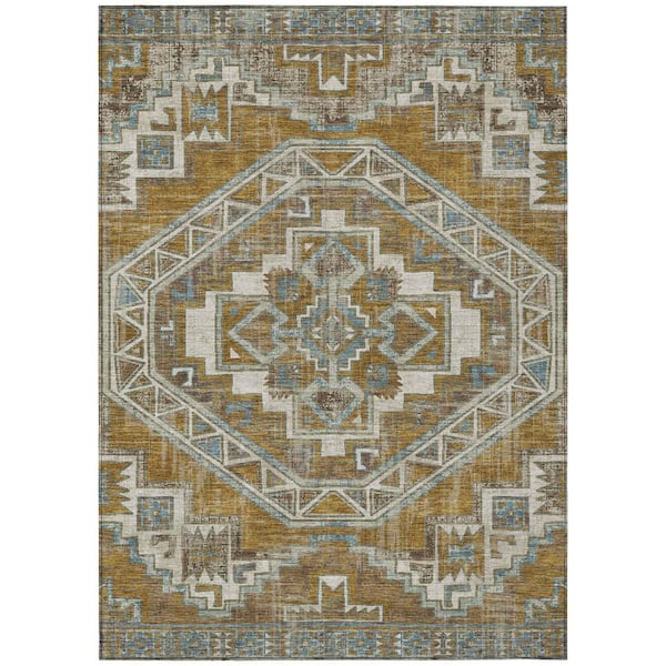 Chantille Machine Washable Indoor/Outdoor Abstract ACN2794 Walnut 5 ft. x 7 ft. 6 in. Area Rug